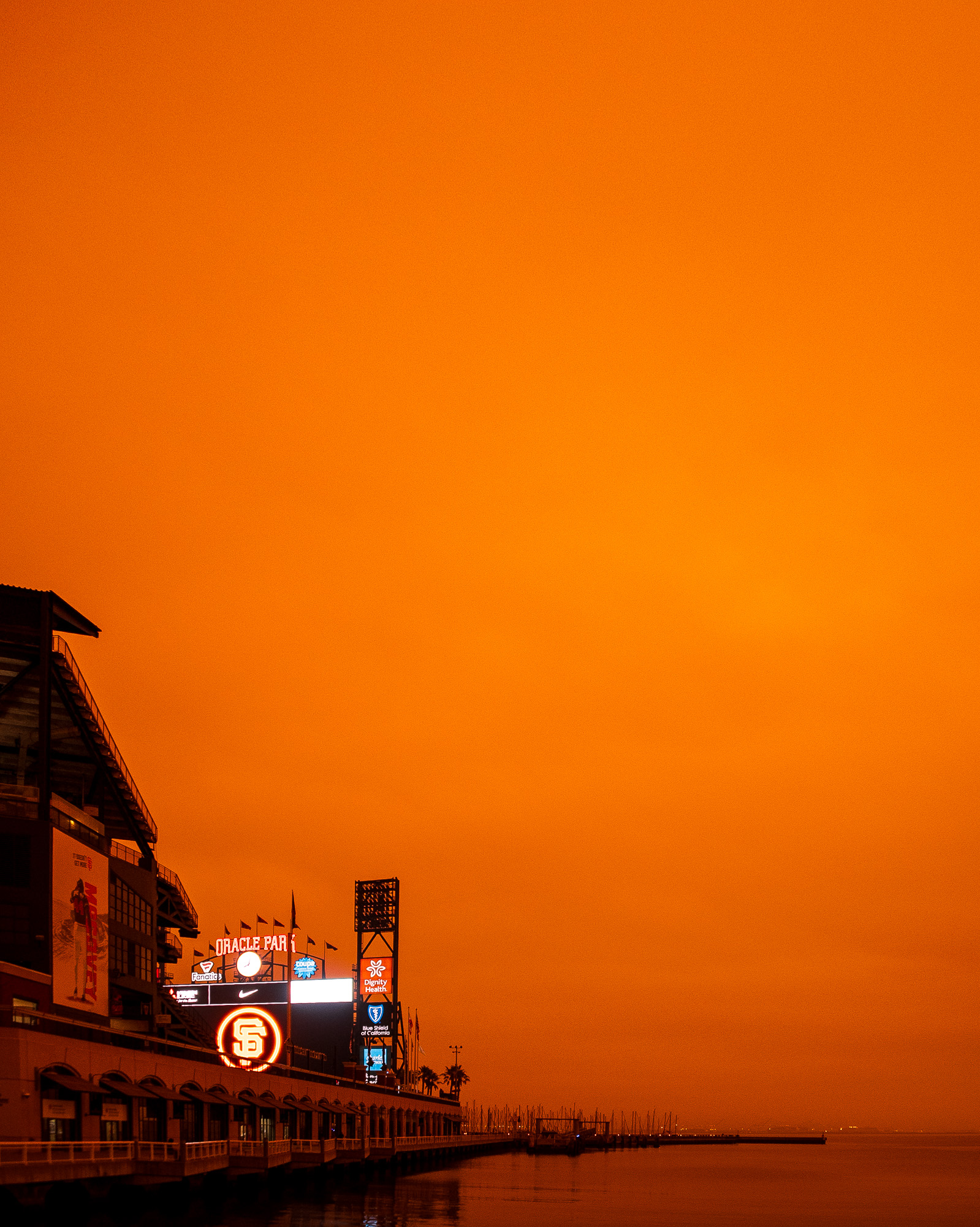 Oracle Park orange sky